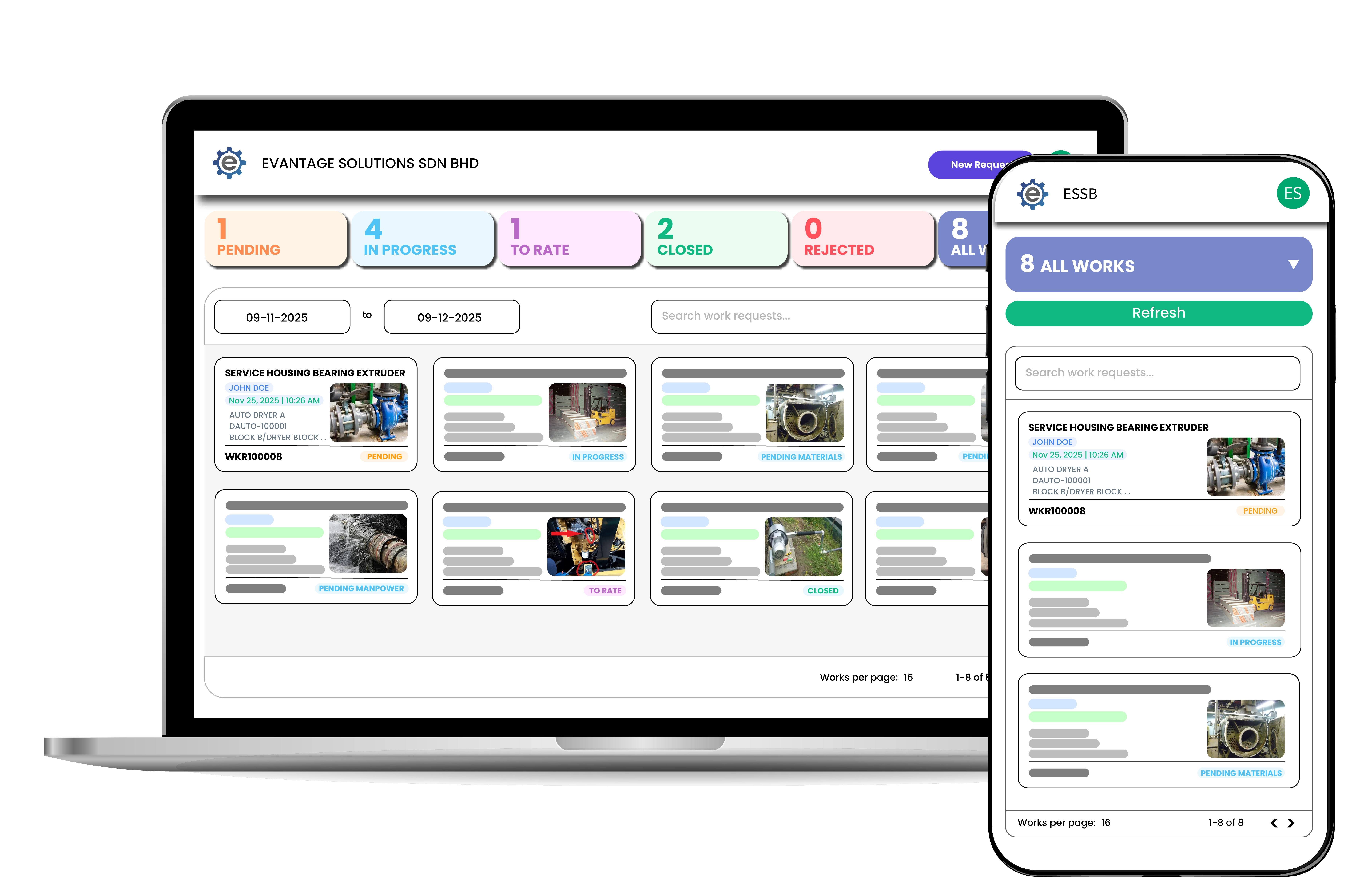 Evantage CMMS Web Work
